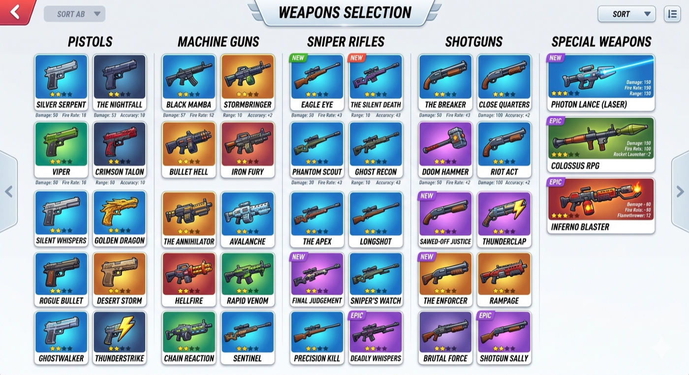 Zone Clash weapons